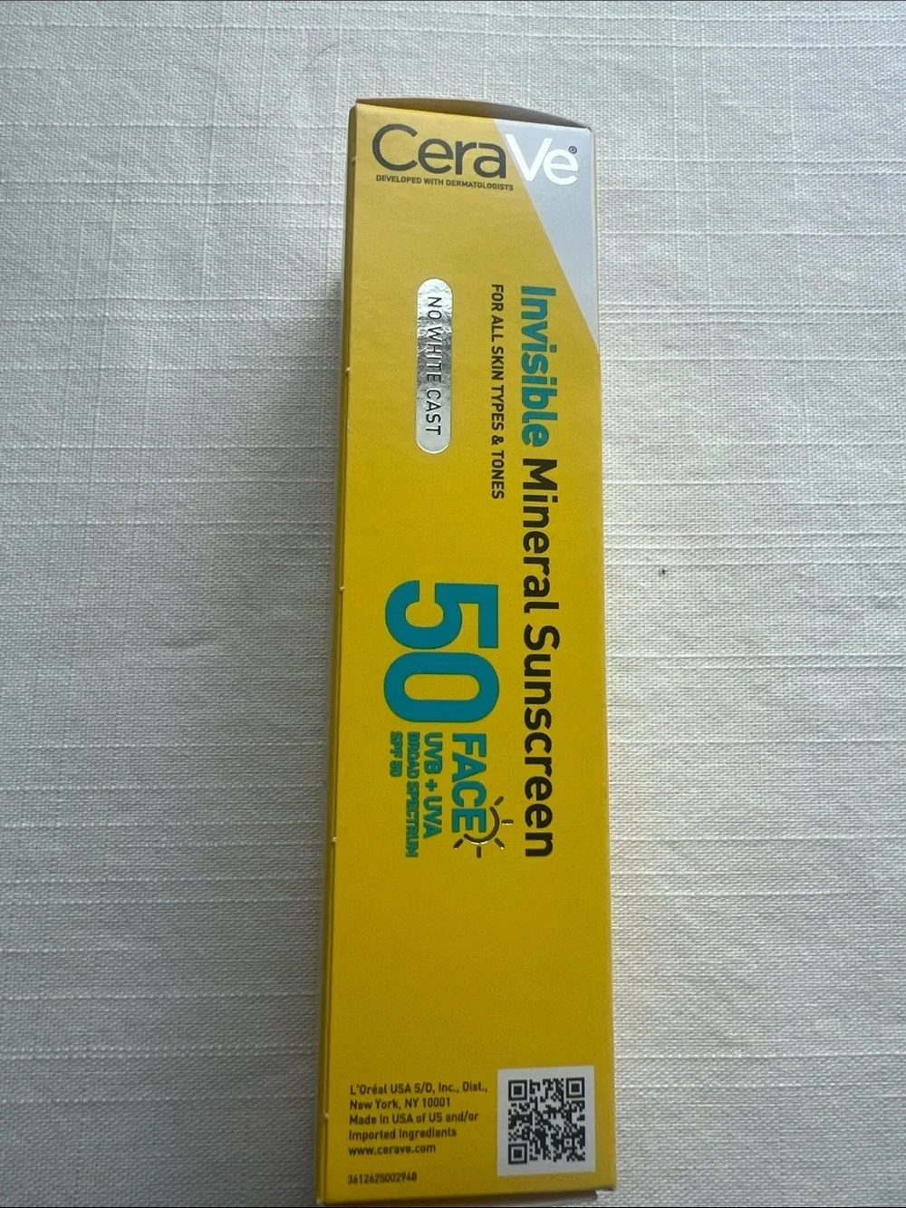 CeraVe Invisible Mineral Sunscreen SPF 50 Face No White Cast 1.62 oz New